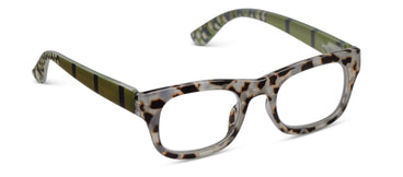 Goldie Reading Glasses - Gray Tortoise/Olive Picnic - 1.00