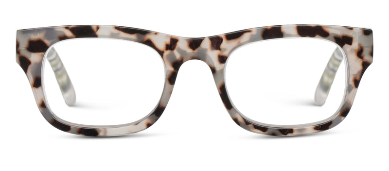 Goldie Reading Glasses - Gray Tortoise/Olive Picnic - 1.00