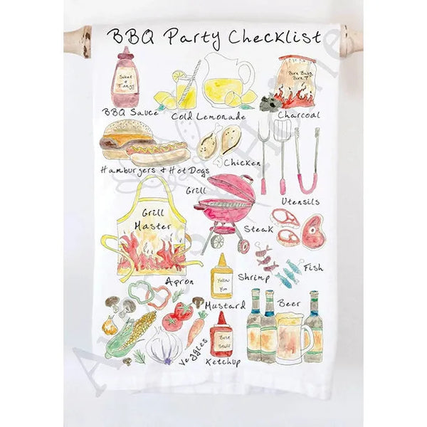 Summer Checklist Tea Towel