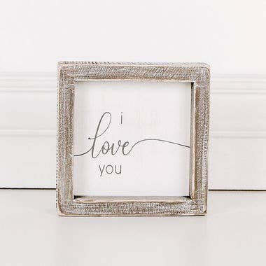 I Love You Wood Framed Sign 5x5