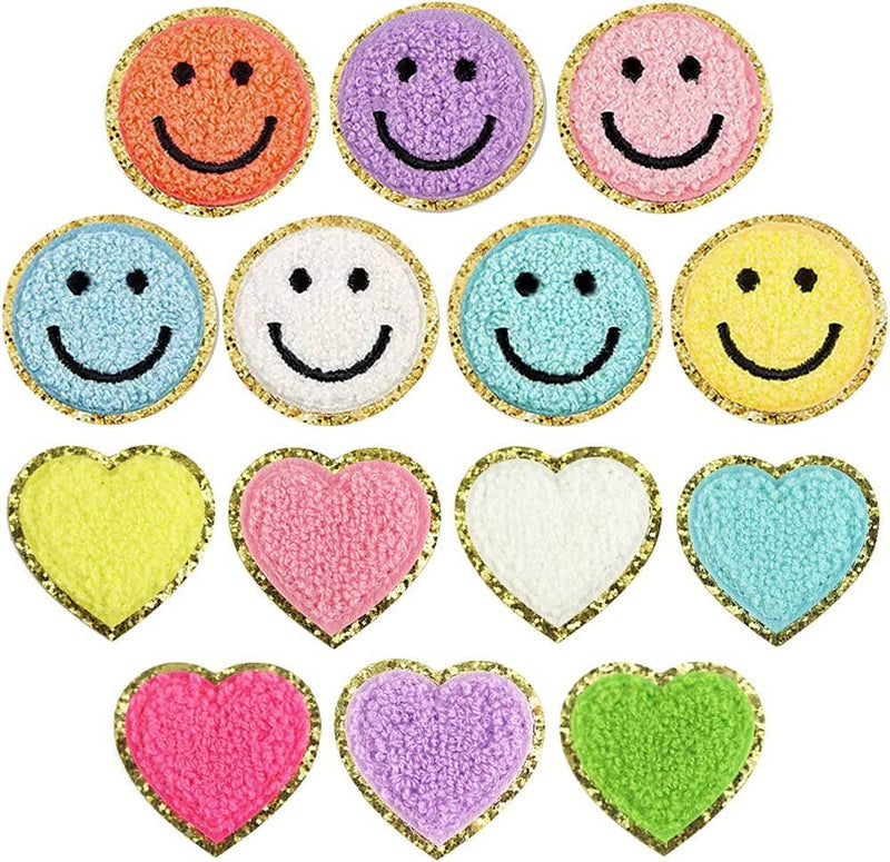 Self Adhesive Chenille Symbol Patches: Red / Heart