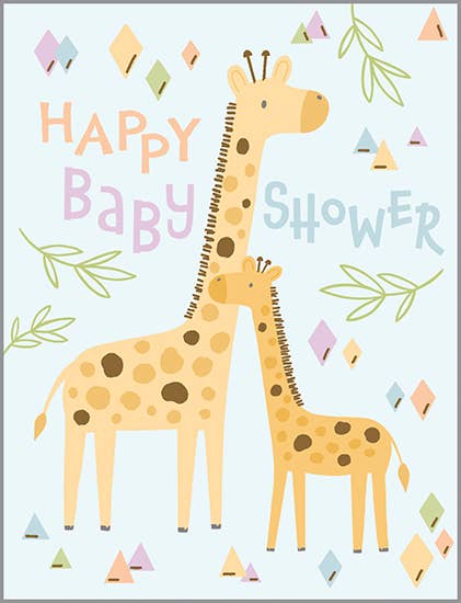 With Scripture Baby ShowGreeting Card - Baby Shower Giraffes