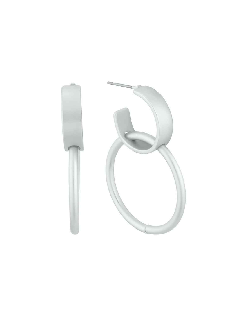 Wrenn Earrings: SATIN SILVER