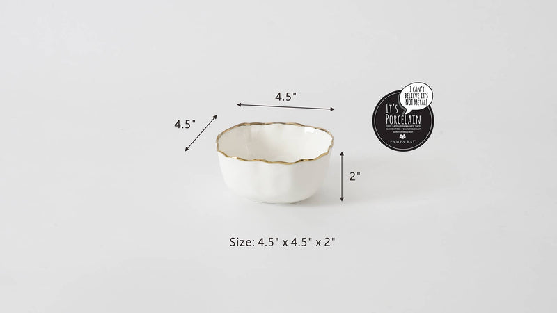 Portofino Snack Bowl - White & Gold