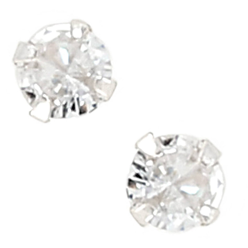 Mother - 5mm Sterling Silver Cubic Zirconia Stud Earrings
