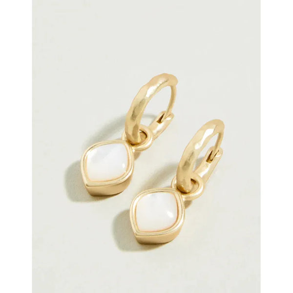 Maera Drop Hoop Earrings Mother-of-Pearl