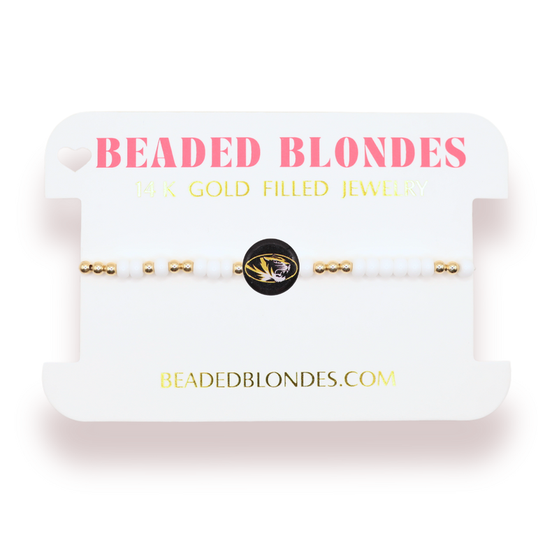 Mizzou/Tigers Logo Bracelet: Gold / Petite 6.25 inch
