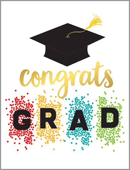 With Scripture Graduation Greeting Card - Grad Dots