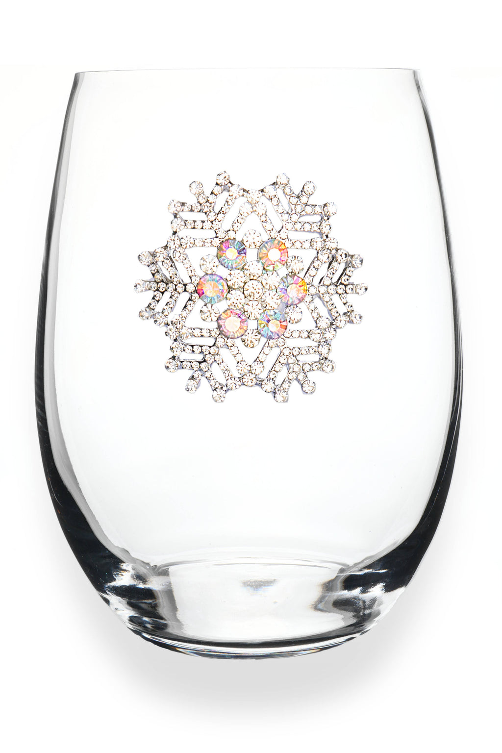 Snowflake Jeweled Stemless Wine Glass - Thumbnail 2