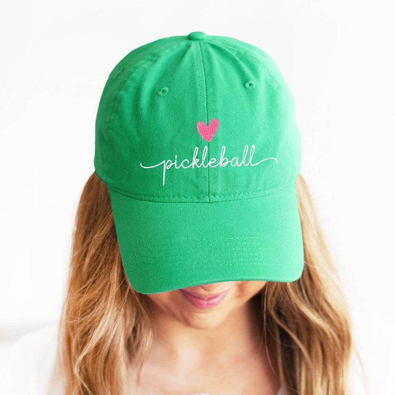 Kelly Green Heart Pickleball Cap