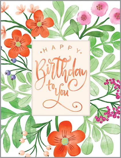 Birthday Greeting Card - Birthday Blossoms