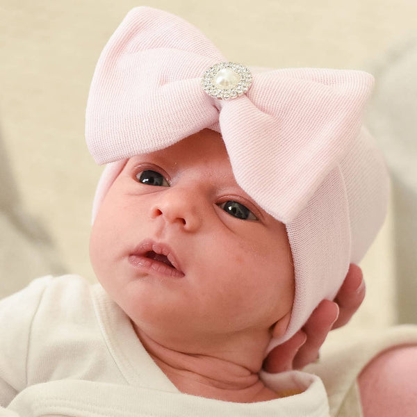 ARIA Newborn Girl Pink Hospital Hat Pearl Center