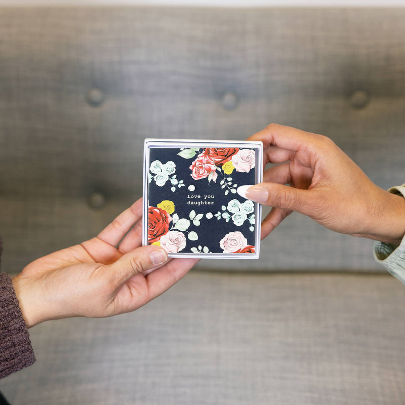 Daughter - 5mm Sterling Silver Cubic Zirconia Stud Earrings