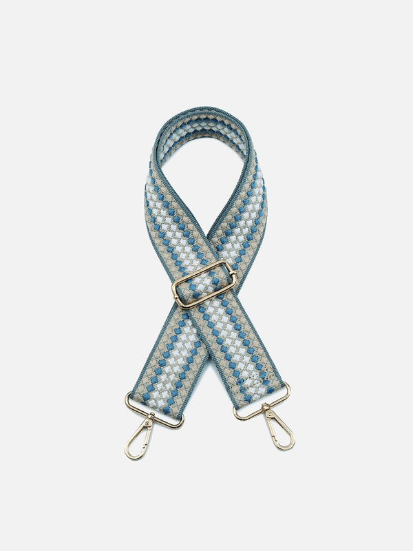 Dotted Guitar Strap: Blue/Beige