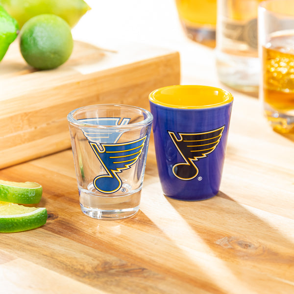 St. Louis Blues 4 Piece - 2 Ounce Shot Glass Set