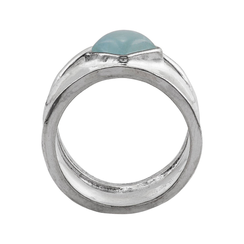 Silpada 'Marine Life' Aquamarine Ring in Sterling Silver: 7 / Blue
