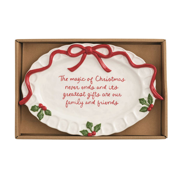 Bow Christmas Sentiment Plate