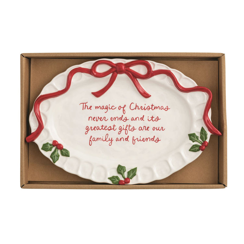 Bow Christmas Sentiment Plate