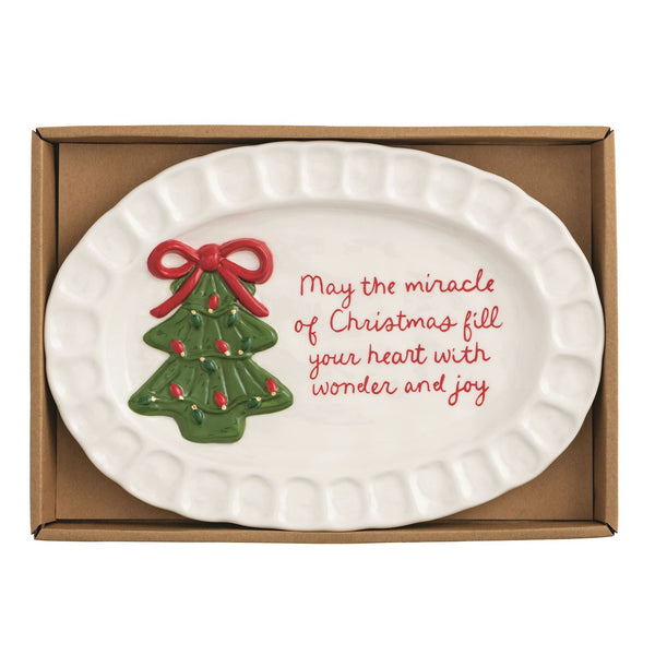 Tree Christmas Sentiment Plate