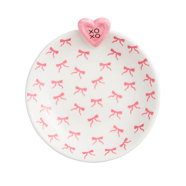 Pink Heart Tidbit Dish