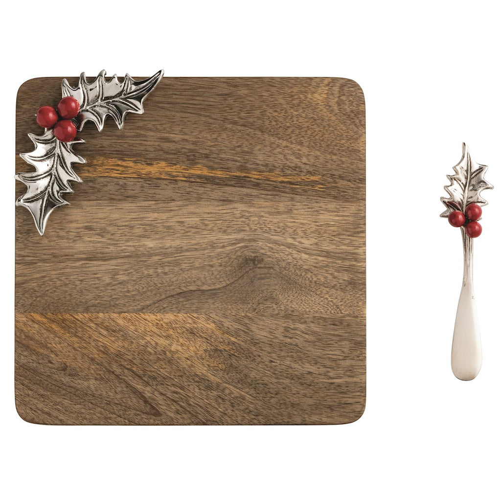 Mud Pie Holly Wooden Tray - Thumbnail 2