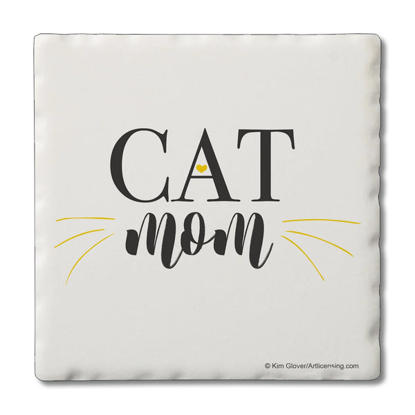 Cat Mom Square Single Coaster