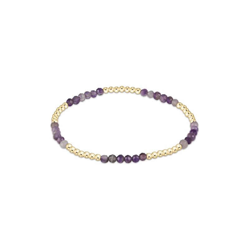 Blissful Pattern 2.5mm Bead Bracelet- Amethyst