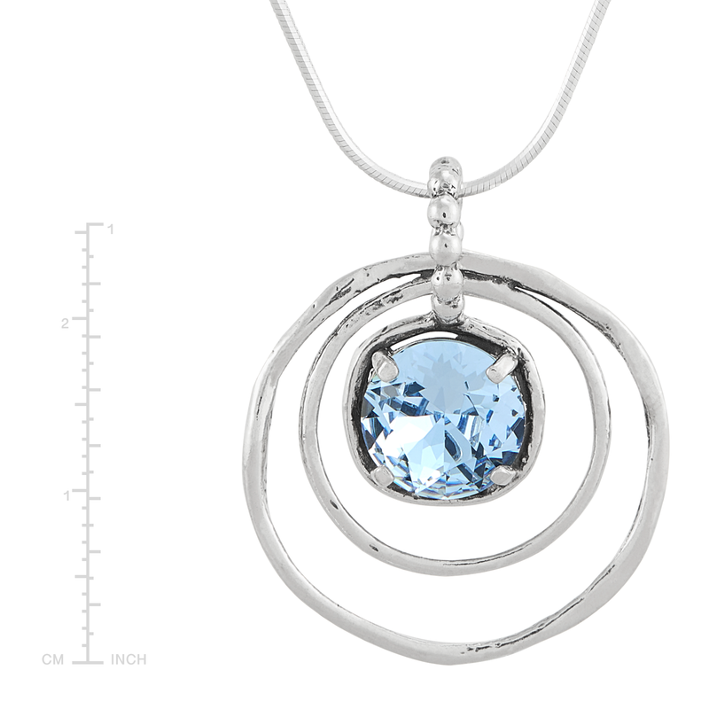 Silpada 'Cooling Out' Silver Blue Crystal Pendant Necklace: Blue / 18