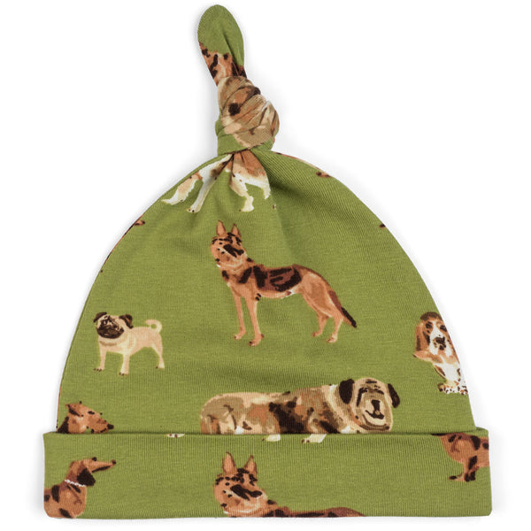 Green Dog Knotted Hat 3-6M