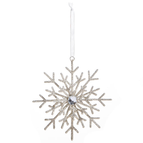 5" Glittered Snowflake Ornament - Thumbnail 2