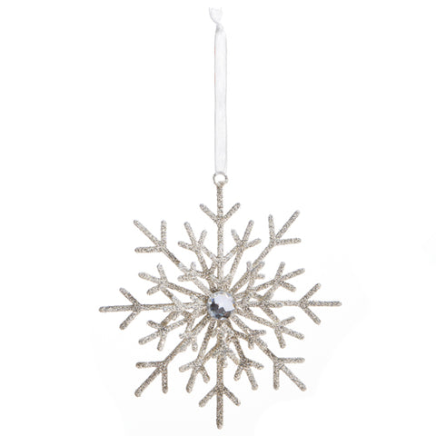 5" Glittered Snowflake Ornament