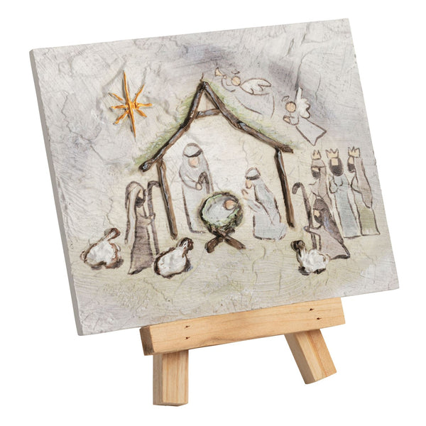 Nativity Farmhouse Art Plaque