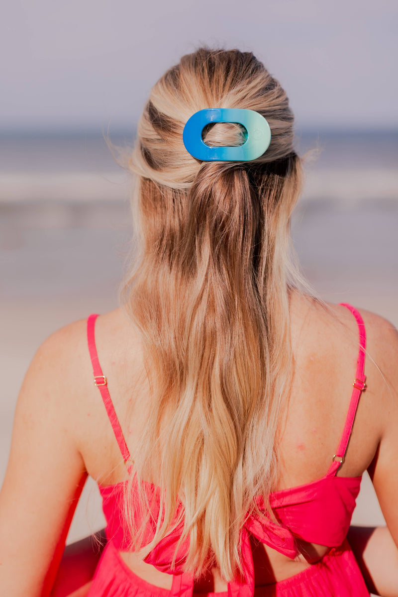 Poolside Small Flat Round Hair Clip