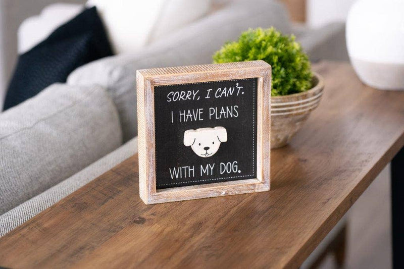 7x7x1.5 Reversible Wood Framed Sign (SORRY) PETS