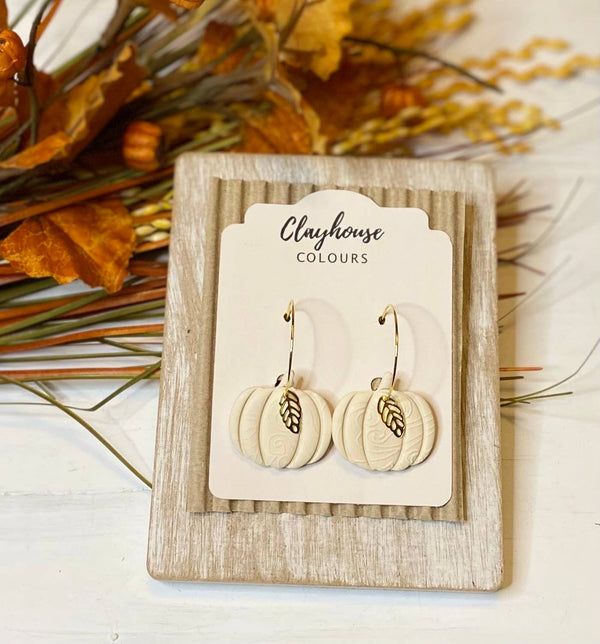 Pumpkin Hoops with gold leaf : Cream