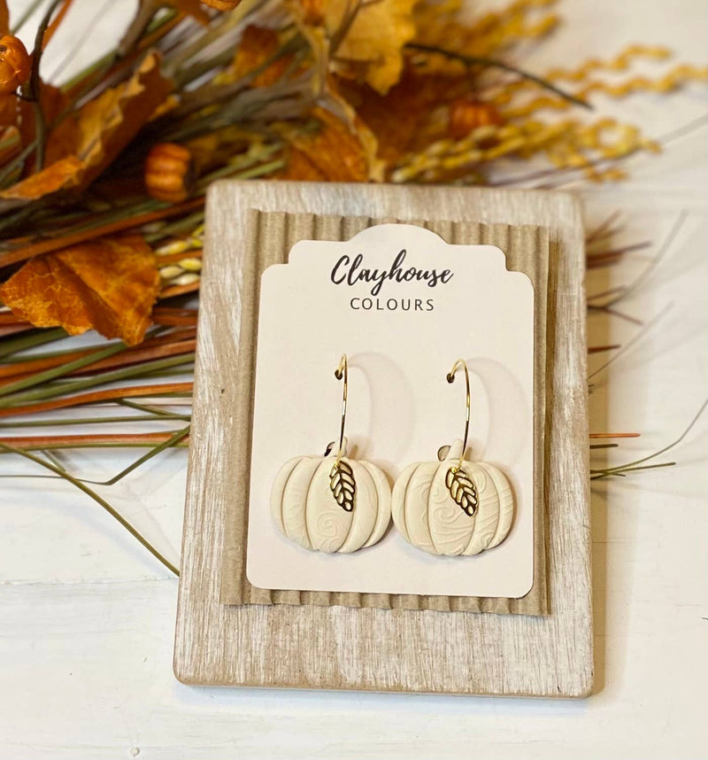 Pumpkin Hoops with gold leaf : Cream