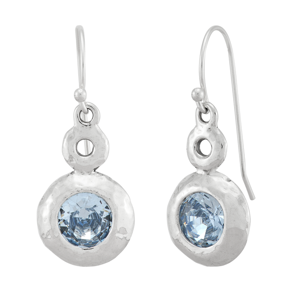 Silpada 'Cool Swifts' Silver Blue Crystal Drop Earrings: Blue