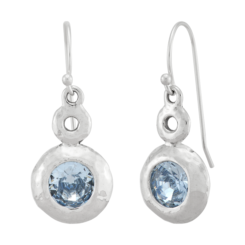 Silpada 'Cool Swifts' Silver Blue Crystal Drop Earrings: Blue