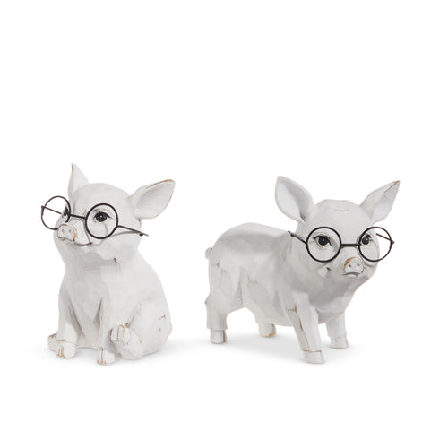 White Pig with Glasses