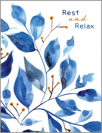 Get Well Card - Blue Leaves