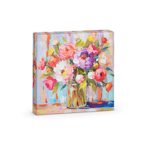 6" Pink Floral Wall Art