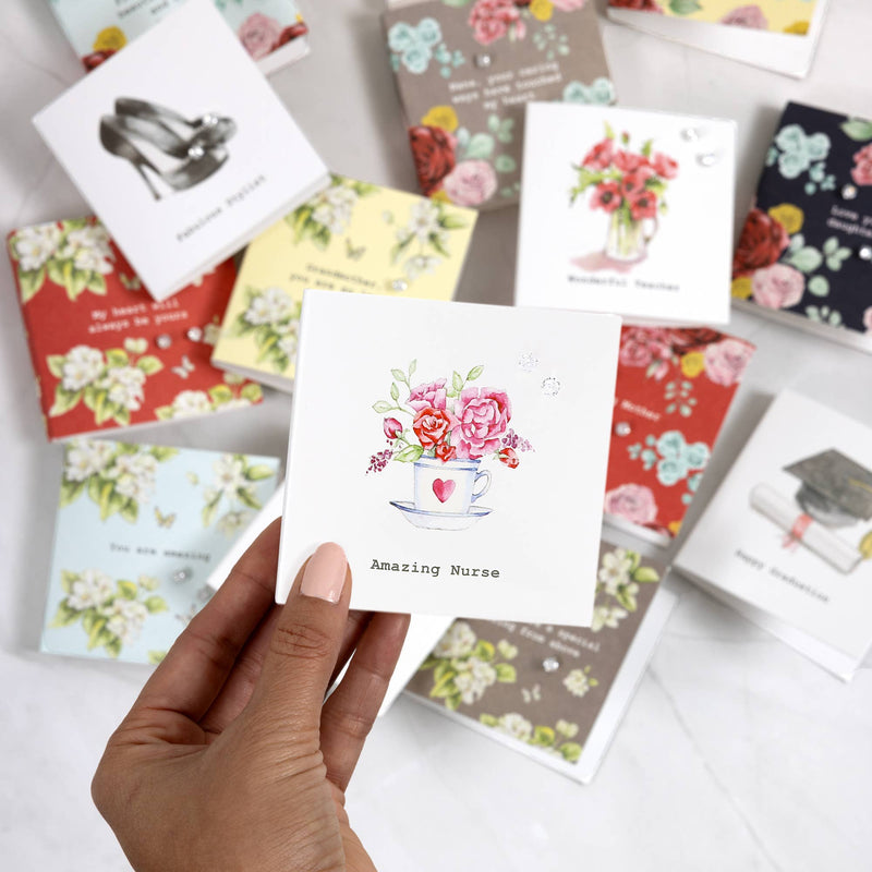 Nurse - 5mm Sterling Silver Cubic Zirconia Stud Earrings