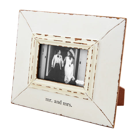 Mud Pie Mr. and Mrs. Wood Frame - Thumbnail 2