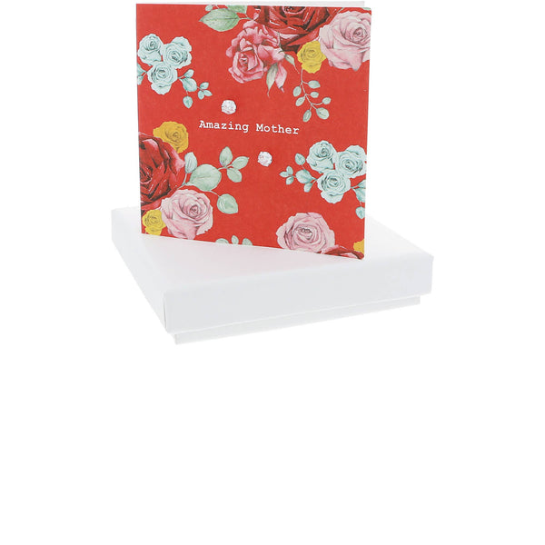 Mother - 5mm Sterling Silver Cubic Zirconia Stud Earrings