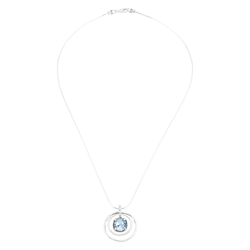 Silpada 'Cooling Out' Silver Blue Crystal Pendant Necklace: Blue / 18