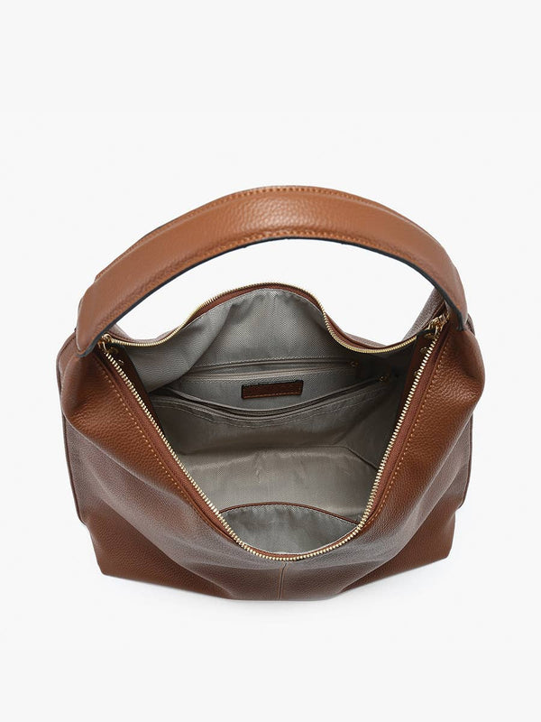 Tori Slouchy Hobo w/ Studded Tassels: Lt. Grey