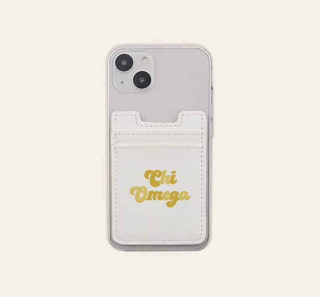 Chi Omega Stick On Phone Wallet