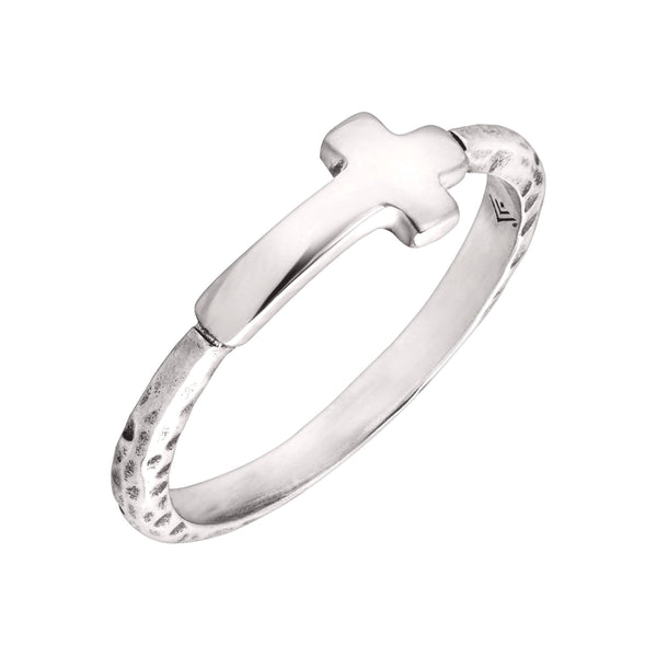 Silpada 'Simplex Cross' Textured Ring in Sterling Silver: 6