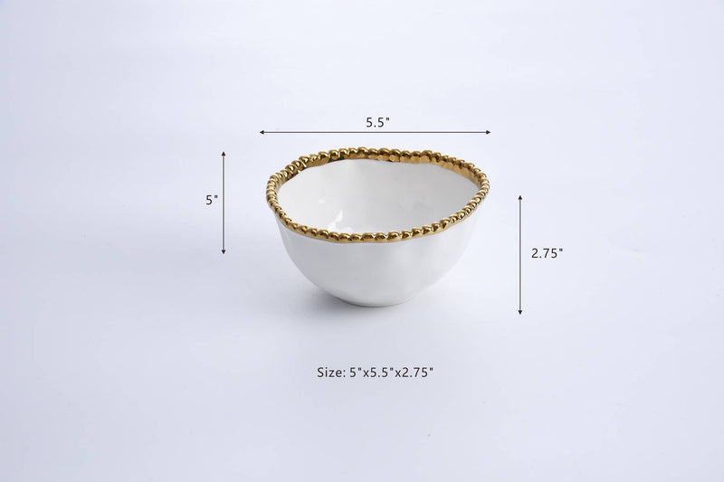 Small Bowl - White & Gold