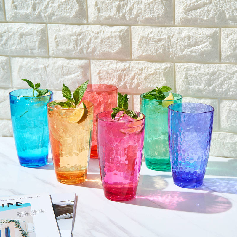 Classic Plastic Reusable Drinking Glasses (Set of 6)